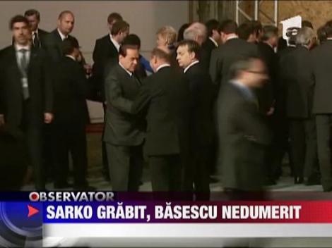Sarkozy grabit, Basescu nedumerit