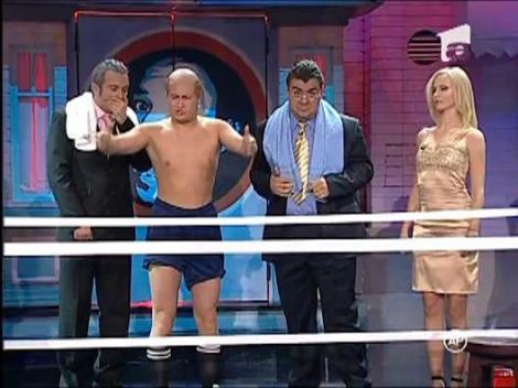 Basescu si Sarkozy se lupta in ring