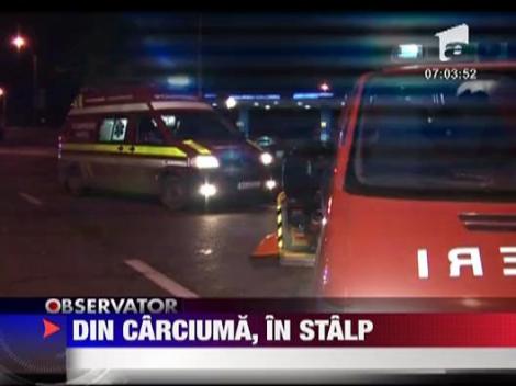 Din carciuma, in stalp