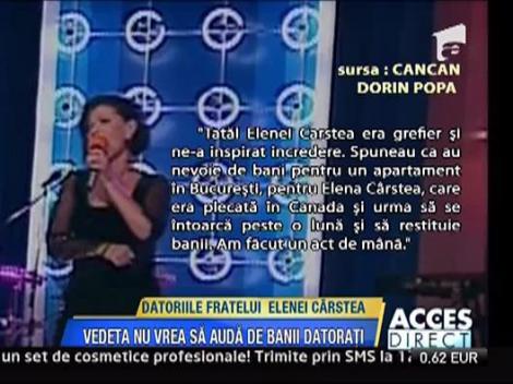 Fratele Elenei Carstea, ingropat in datorii