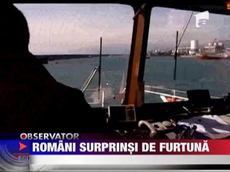 Romani surprinsi de furtuna pe mare