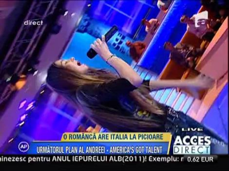 Andreea Olariu a cantat la Acces Direct