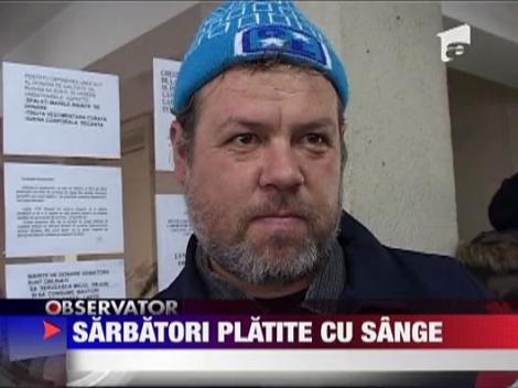 Oameni saraci doneaza sange sa aiba ce pune pe masa de sarbatori