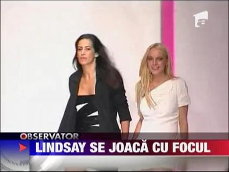 Actrita Lindsay Lohan a dat iar de bucluc