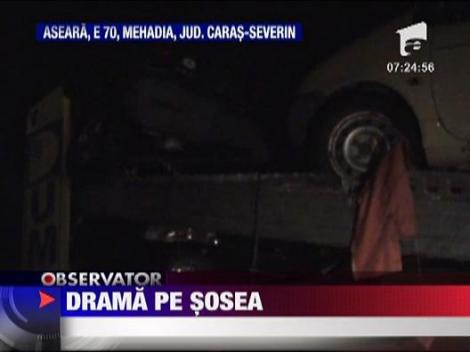 Doua TIR-uri s-au ciocnit violent pe o sosea din Caras-Severin