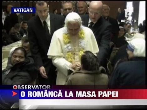 O romanca saraca din Italia a luat masa cu Papa Benedict