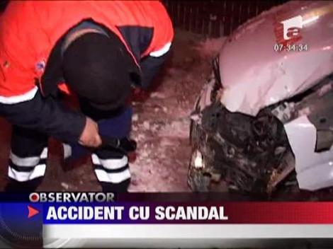 Accident cu scandal in Dambovita
