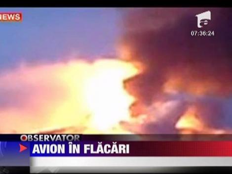 Avion in flacari