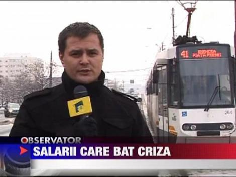 Salariile angajatilor RATB bat criza