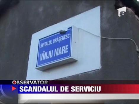 Jandarm baut, scandalagiu la spital