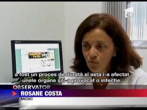 Eliberat din pamant, dupa o alunecare de teren