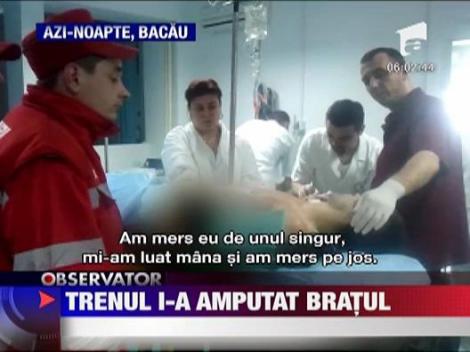Un tren marfar i-a amputat mana unui profesor de sport din Bacau