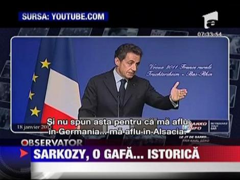 Nicolas Sarkozy s-a facut de ras la o conferinta in Alsacia