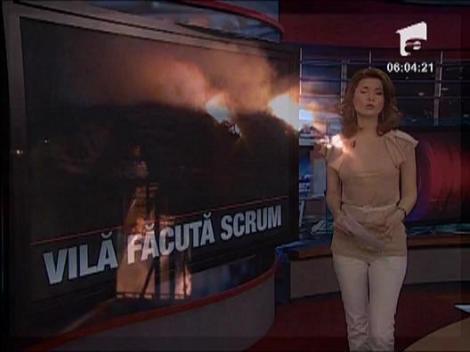 Incendiu puternic la o vila din statiunea Straja