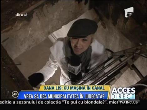 Oana Lis - cu masina in canal