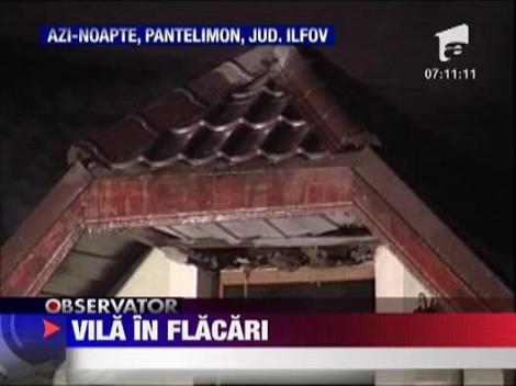 Incendiu puternic izbucnit la o vila din orasul Pantelimon