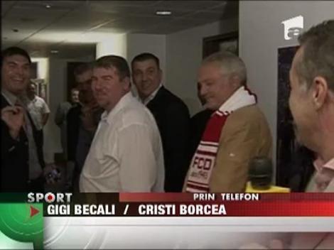 Gigi Becali si finul Cristi Borcea au aflat scorul doar de la GSPTV