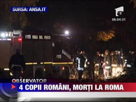 Incendiu intr-o tabara de tigani din Roma