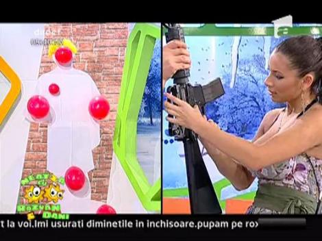 Roxana Vancea trage cu arma la Neatza