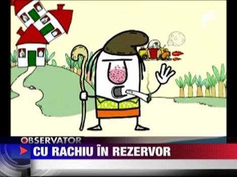 Masina plinca cu rachiu in rezervor