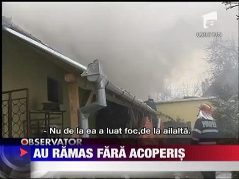 Doua case au fost facute scrum de un incendiu in Oradea