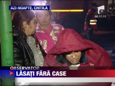 Incendiu puternic la trei case in Chitila