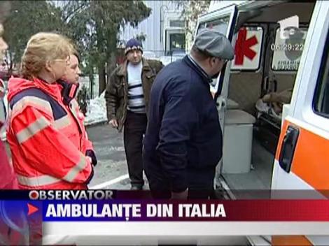 Serviciul de ambulanta Bucuresti si Crucea Rosie au primit ambulante din Italia