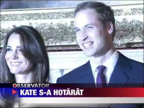 Kate Middleton s-a hotarat ce rochie de mireasa va purta
