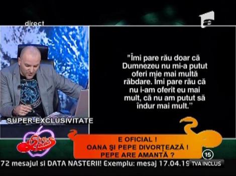Declaratia lui Pepe despre divort