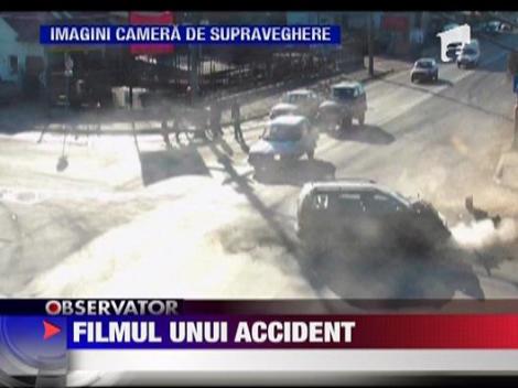 Accident spectaculos filmat in Cluj