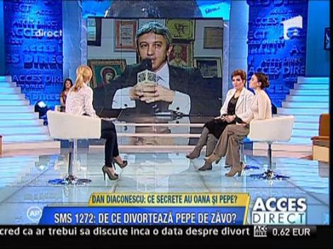 Dan Diaconescu: "Daca ar fi primit banii mamei, Oana si Pepe nu s-ar fi despartit"