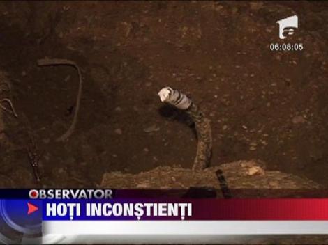 Au furat un cablu de la o instalatie de semnalizare de pe calea ferata