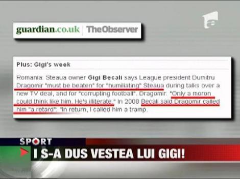 Gigi Becali ironizat in The Guardian