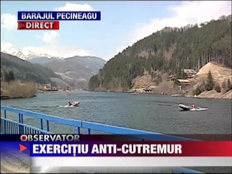 Exercitiu anti-cutremur la la Barajul Pecineagu din Rucar