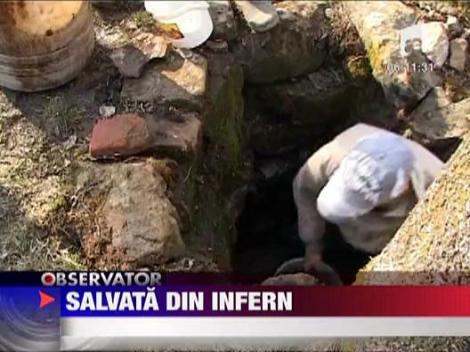 Copila salvata din infernul de foc