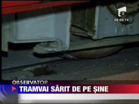 Tramvai sarit de pe sine in Iasi