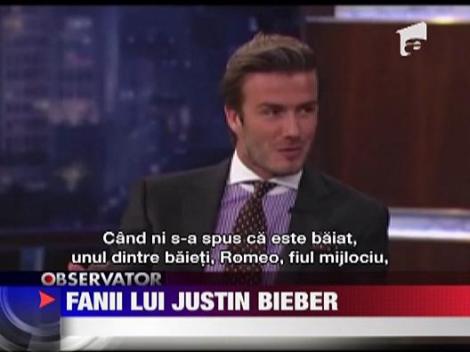 Copiii lui David Beckham vor un fratior numit Justin Bieber