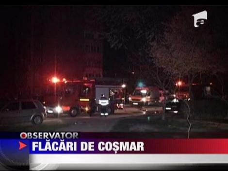 Flacari de cosmar intr-un bloc din Resita