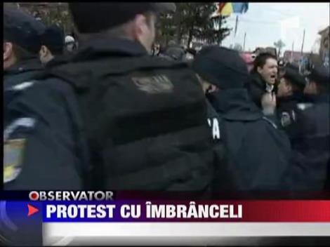 Protest cu imbranceli in Codlea