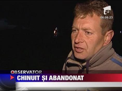 IMAGINI SOCANTE / Cal tarat cu masina si abandonat la marginea Bucurestiului