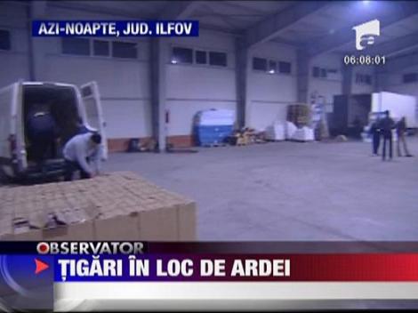 Comisarii garzii financiare au gasit un TIR plin ochi cu cartuse de tigari fara timbru in Ilfov