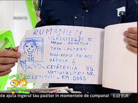 Buletinul lui Vladutz, reprezentat pe un sul de hartie