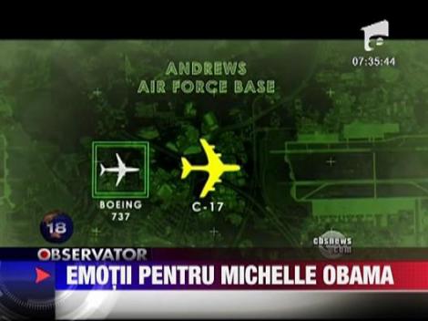 Michelle Obama, aproape de un accident aviatic