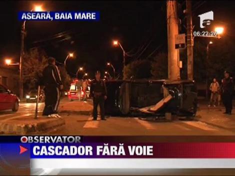 Cascador fara voie! Accident auto in Baia Mare