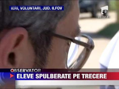 Eleve spulberate pe o trecere de pietoni in Voluntari