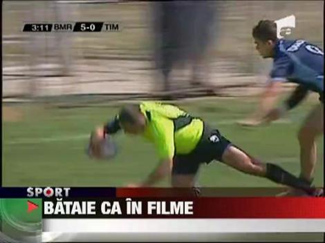 Bataie ca in filme pe terenul de rugby