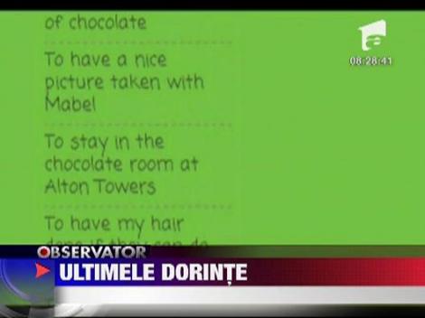 Ultimele dorinte ale unei fetite bolnave de cancer, a mobilizat internetul