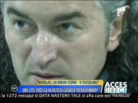 Mariajul dintre Miron Cozma si Marinela Nitu, o cacialma