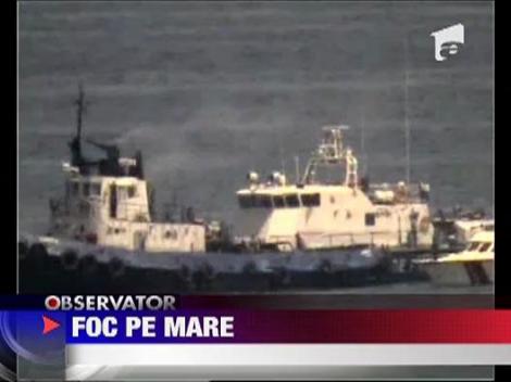 Nava in flacari in apropiere de statiunea Olimp