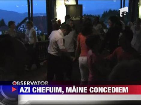 Sefii si sindicalistii de la Posta Romana petrec pe rupte